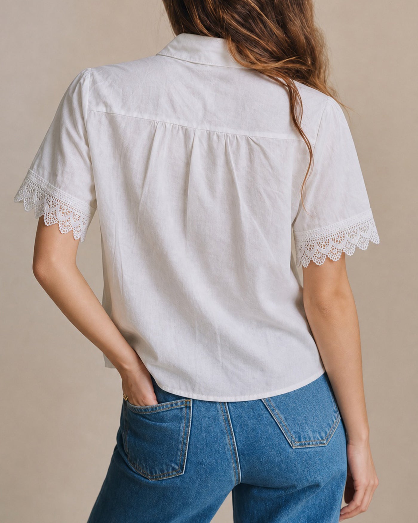 Classic White Collar Button-Up Shirt