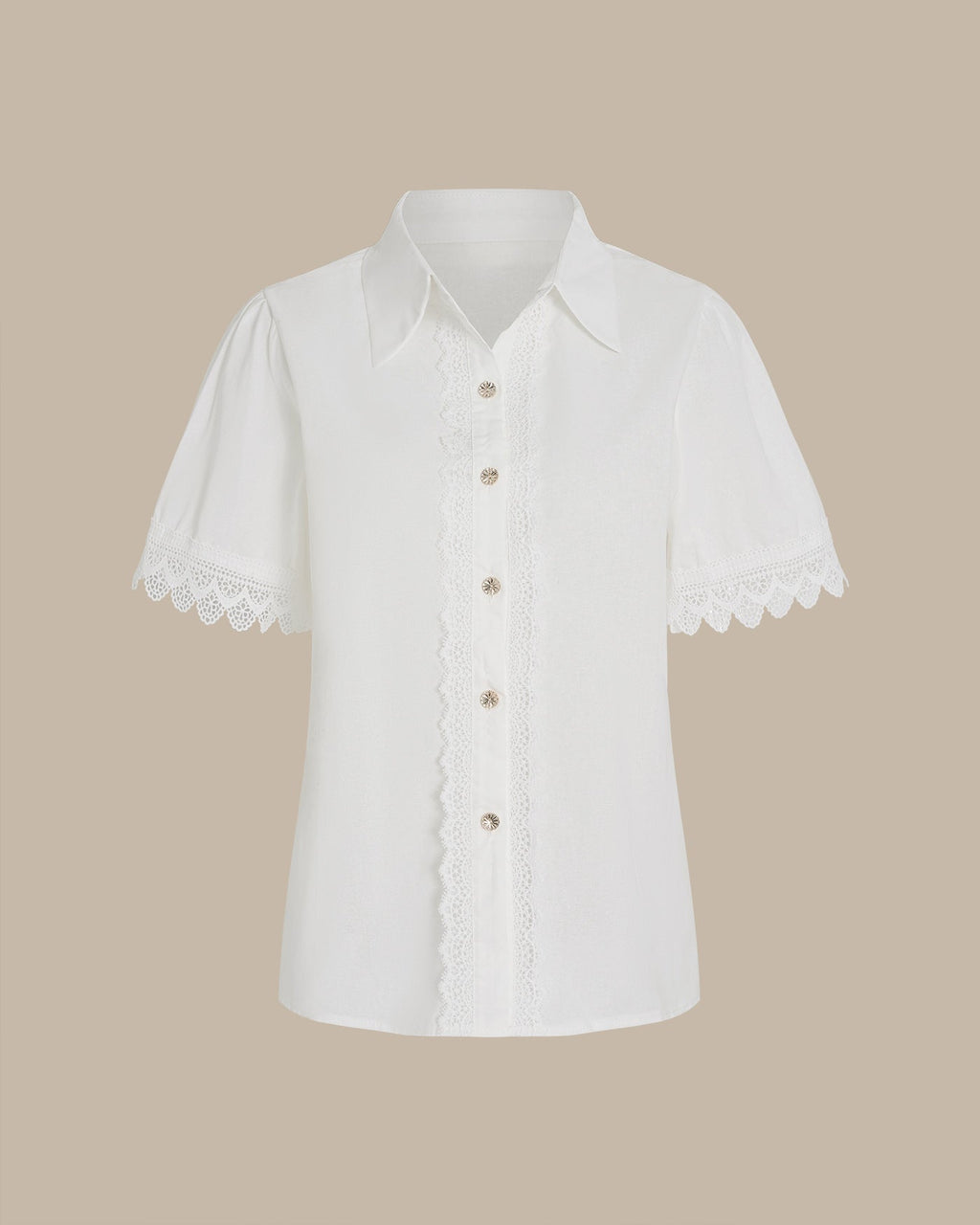 Classic White Collar Button-Up Shirt