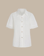 Classic White Collar Button-Up Shirt