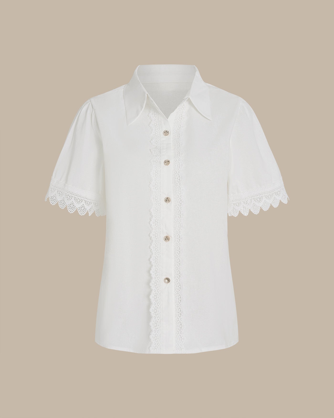 Classic White Collar Button-Up Shirt