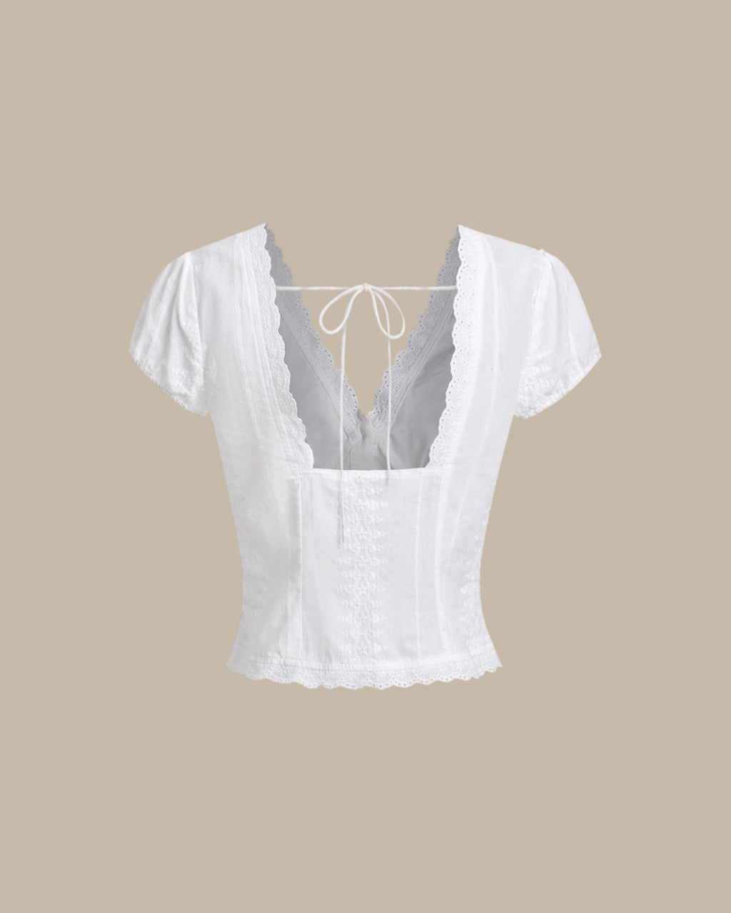 Textured White Cap Sleeve Top