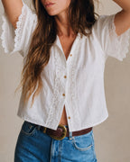Classic White Collar Button-Up Shirt