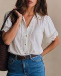 Classic White Collar Button-Up Shirt