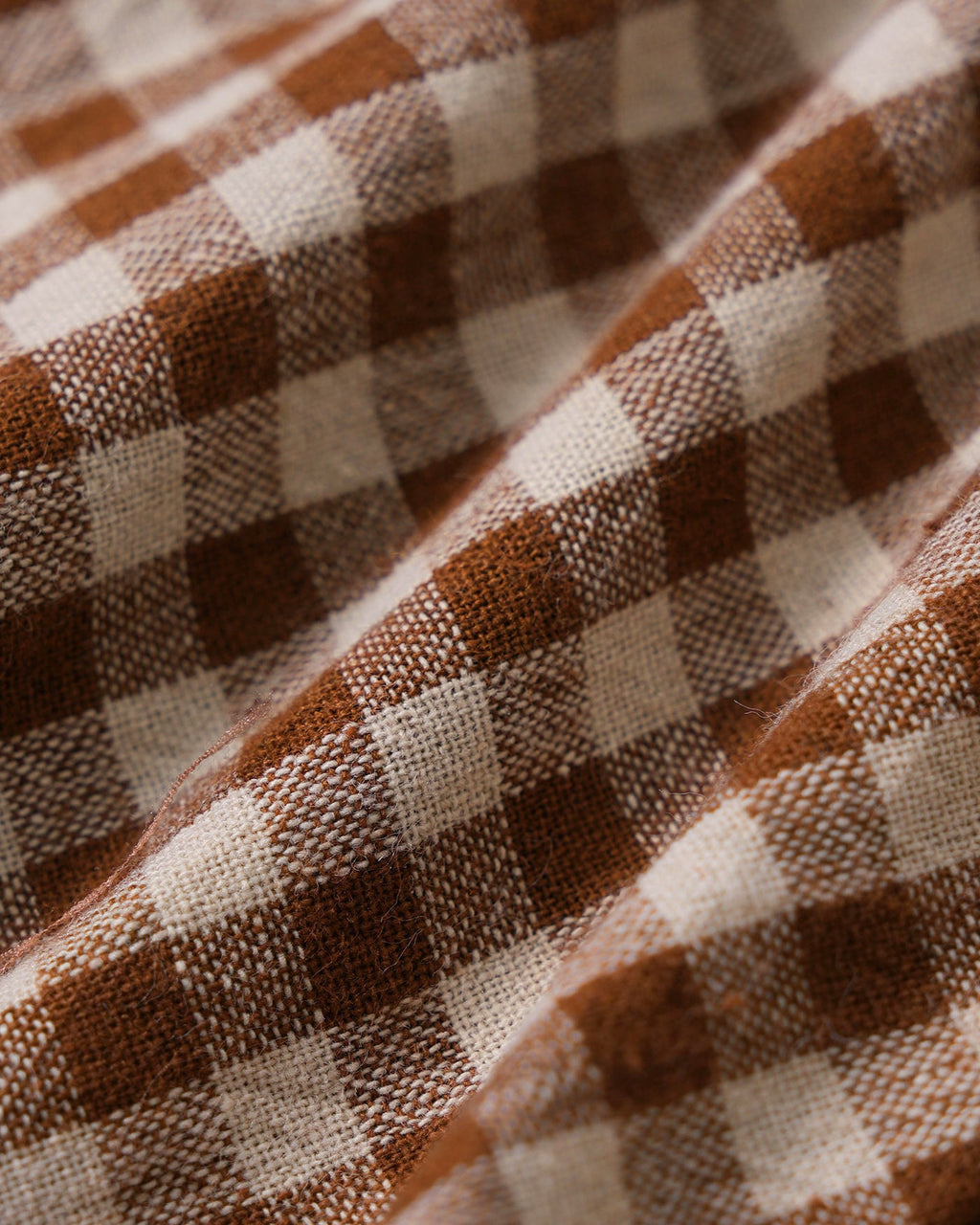 Brown Checkered Shirred Tank Top