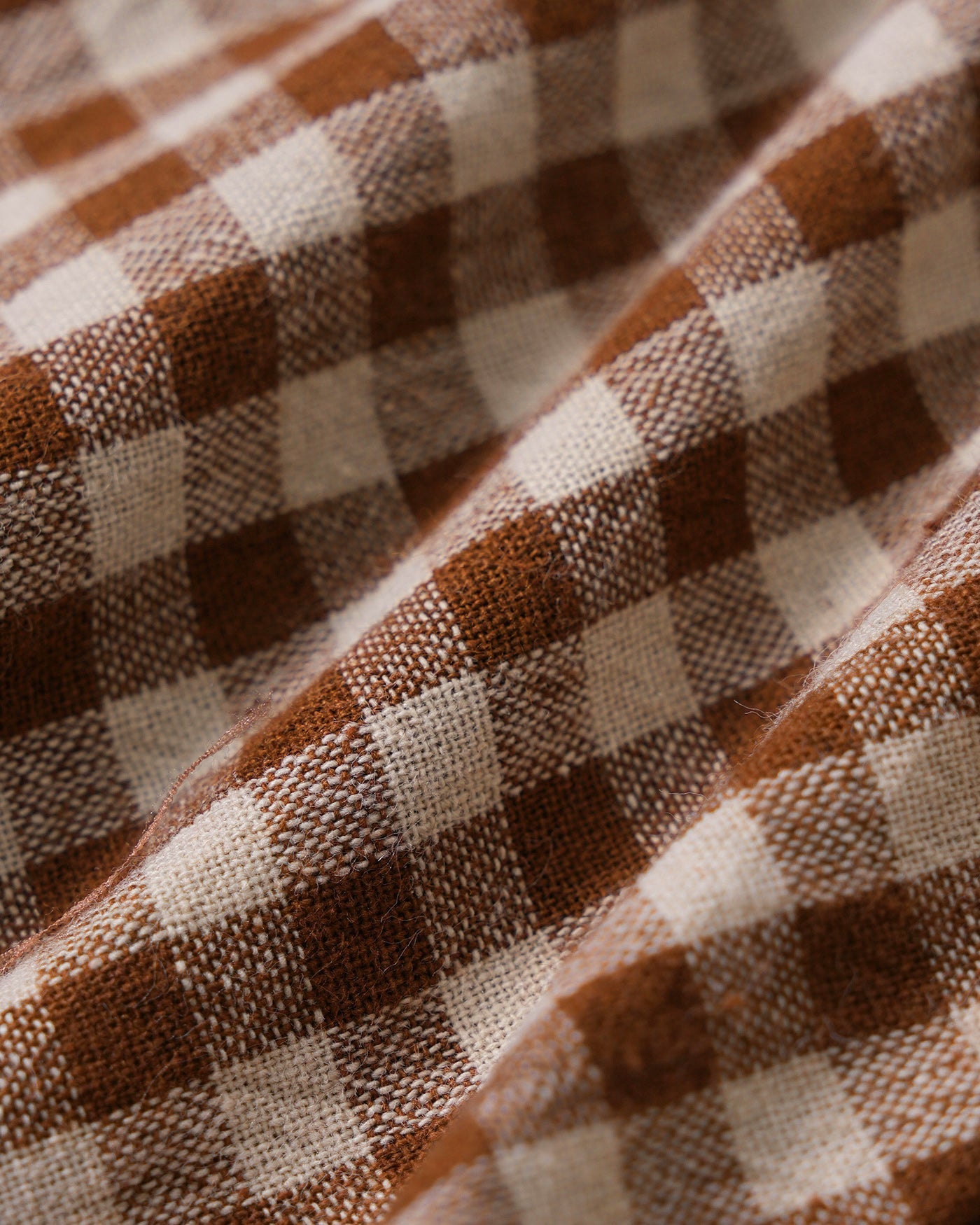 Brown Checkered Shirred Tank Top