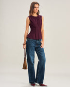 Lavender Gathered Tank Top