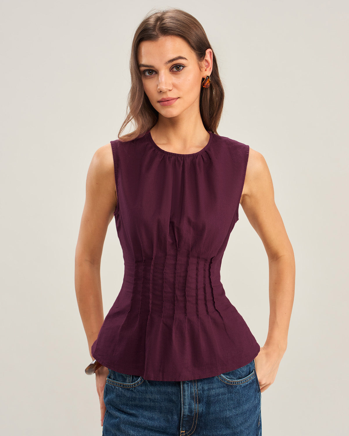 Lavender Gathered Tank Top