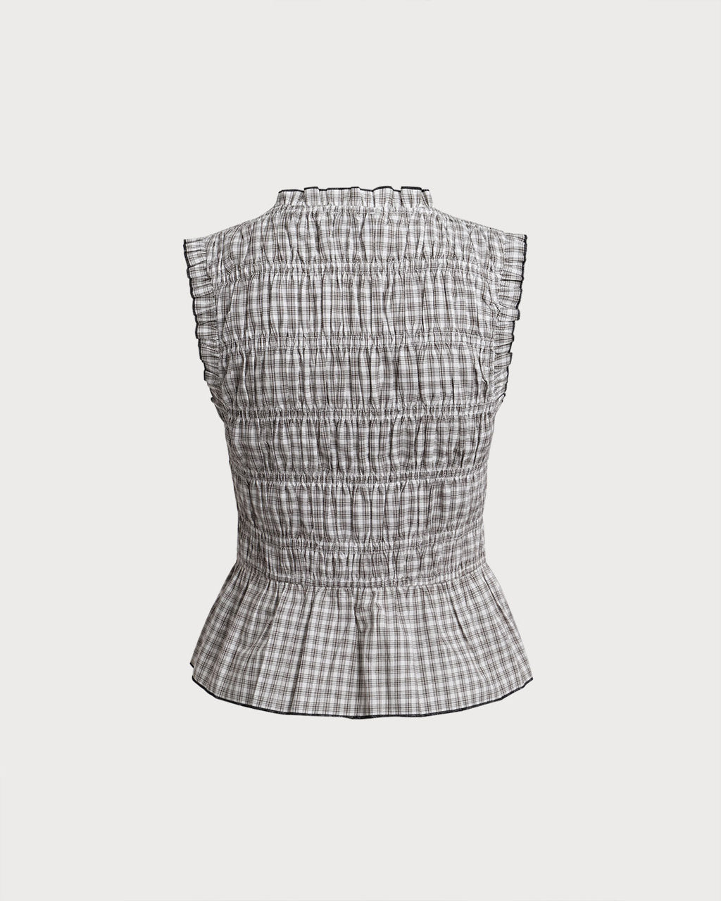 Plaid Bowknot Tank Top in Black