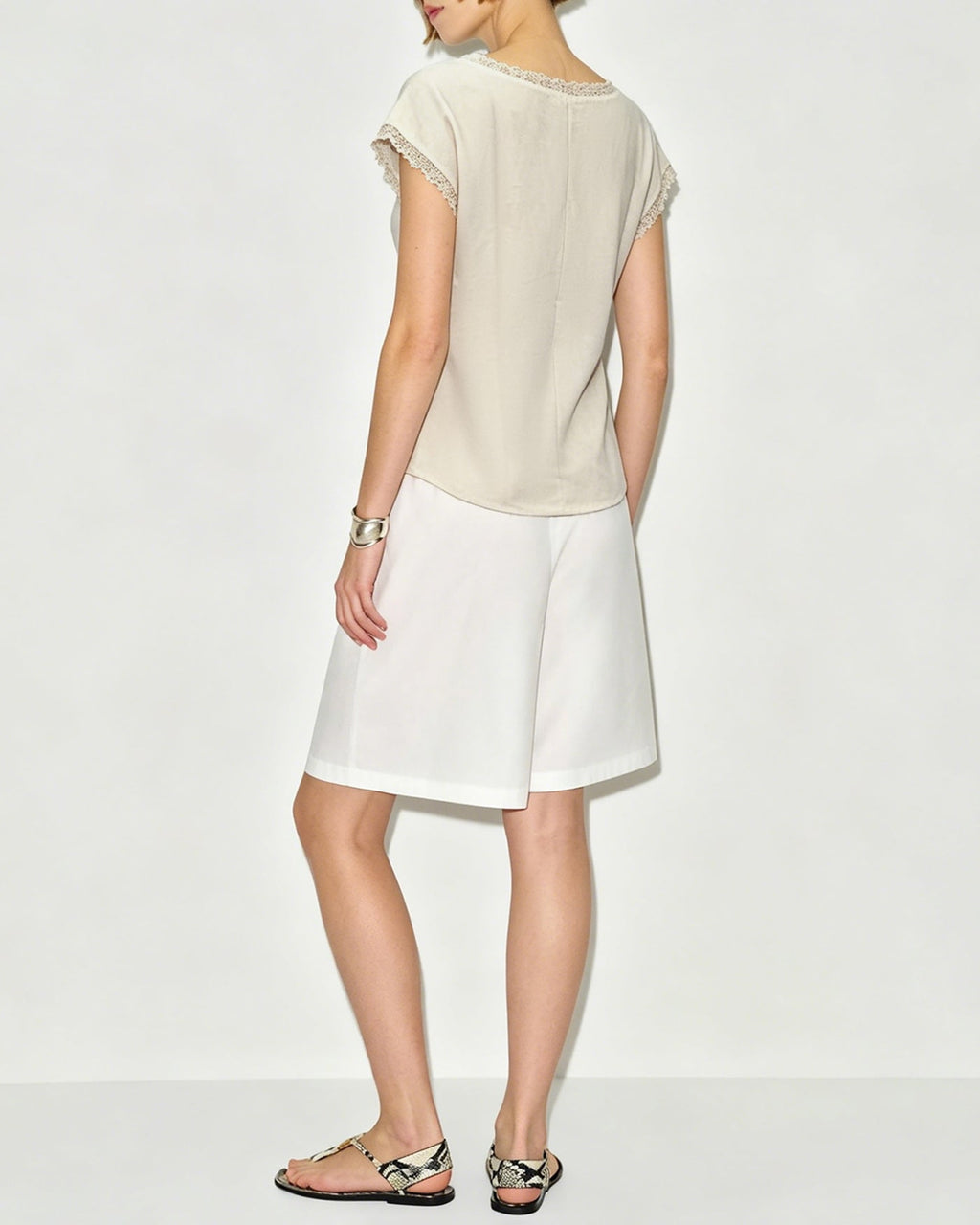 Apricot Boat Neck Colorblock Tank Top