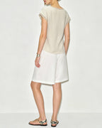 Apricot Boat Neck Colorblock Tank Top