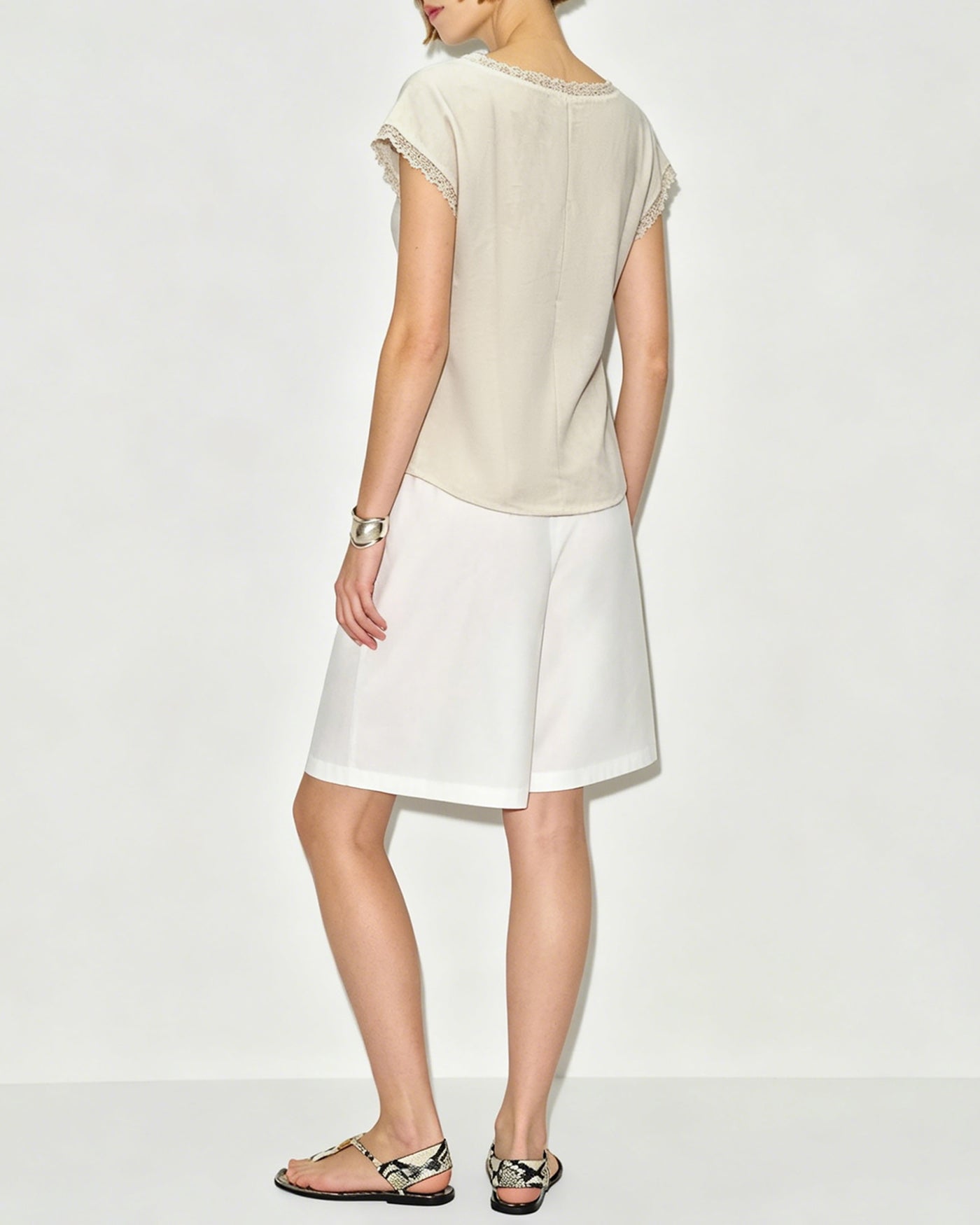 Apricot Boat Neck Colorblock Tank Top
