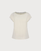 Apricot Boat Neck Colorblock Tank Top