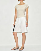 Apricot Boat Neck Colorblock Tank Top