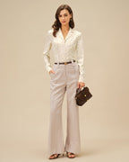Floral Apricot Collar Blouse