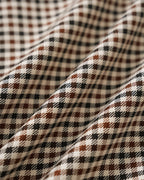 Plaid Square Neck Blouse in Coffee