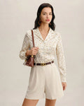 Floral Apricot Collar Blouse