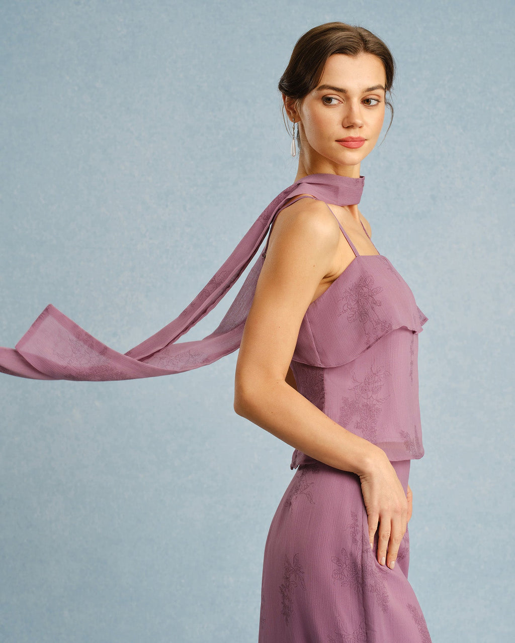 Purple Square Neck Camisole Top