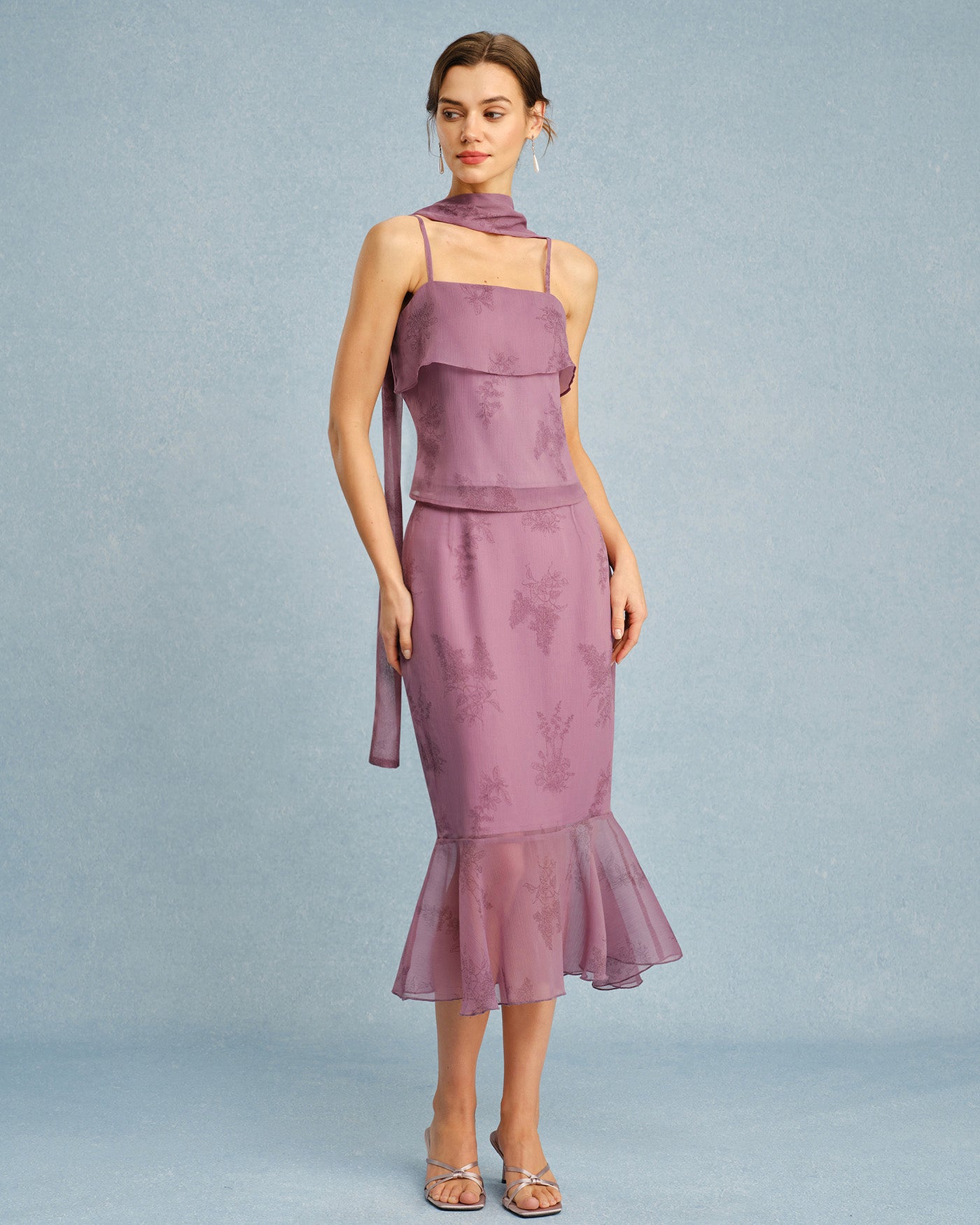 Purple Square Neck Camisole Top