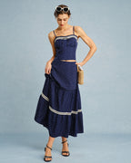 Navy Polka Dot Bow Tie Camisole