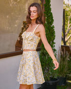 Embroidered Yellow Sweetheart Neck Camisole