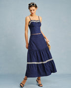 Navy Polka Dot Bow Tie Camisole