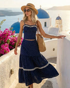 Navy Polka Dot Bow Tie Camisole