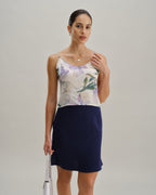 Backless Camisole with Green Floral Print