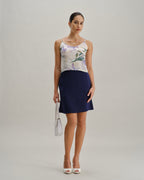 Backless Camisole with Green Floral Print