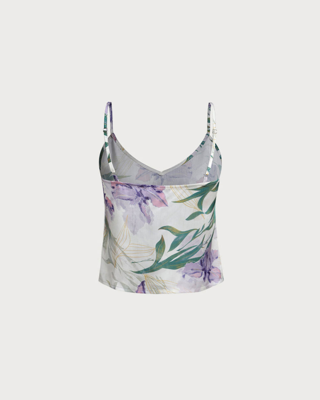 Backless Camisole with Green Floral Print