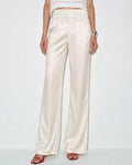 Apricot Elastic Waist Pants with Pockets