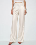 Apricot Elastic Waist Pants with Pockets
