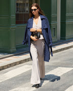 Casual Grey Flared Pants with Pockets