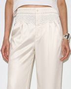 Apricot Elastic Waist Pants with Pockets