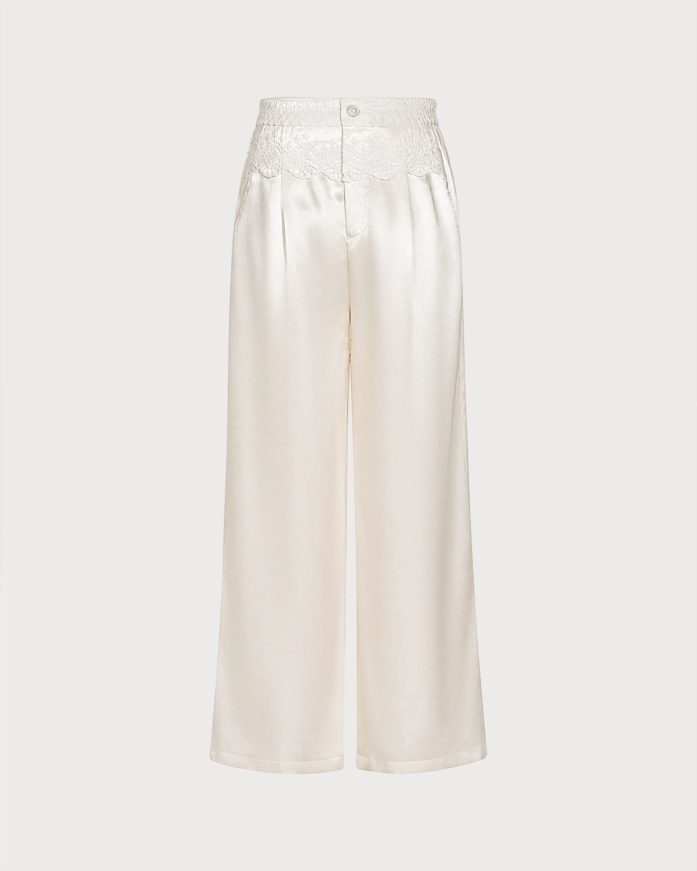 Apricot Elastic Waist Pants with Pockets