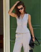 Casual Grey Flared Pants with Pockets
