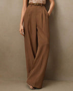 Natural Waist Straight-Leg Pants in Caramel