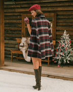 Red Plaid Cape Sleeve Jacket