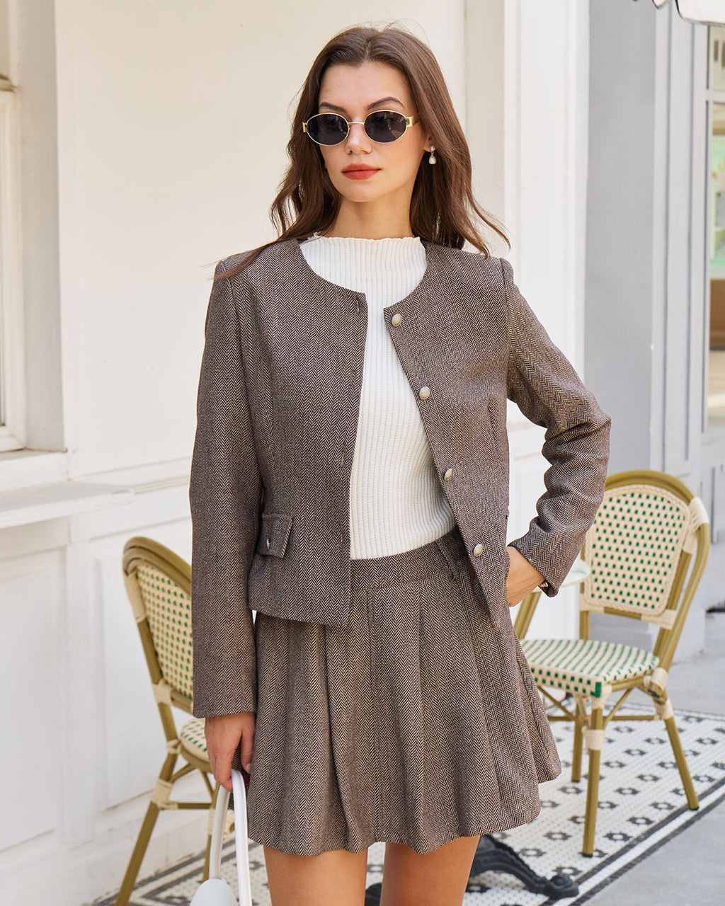 Brown Jacket with Buttoned Pockets