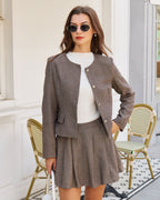 Brown Jacket with Buttoned Pockets