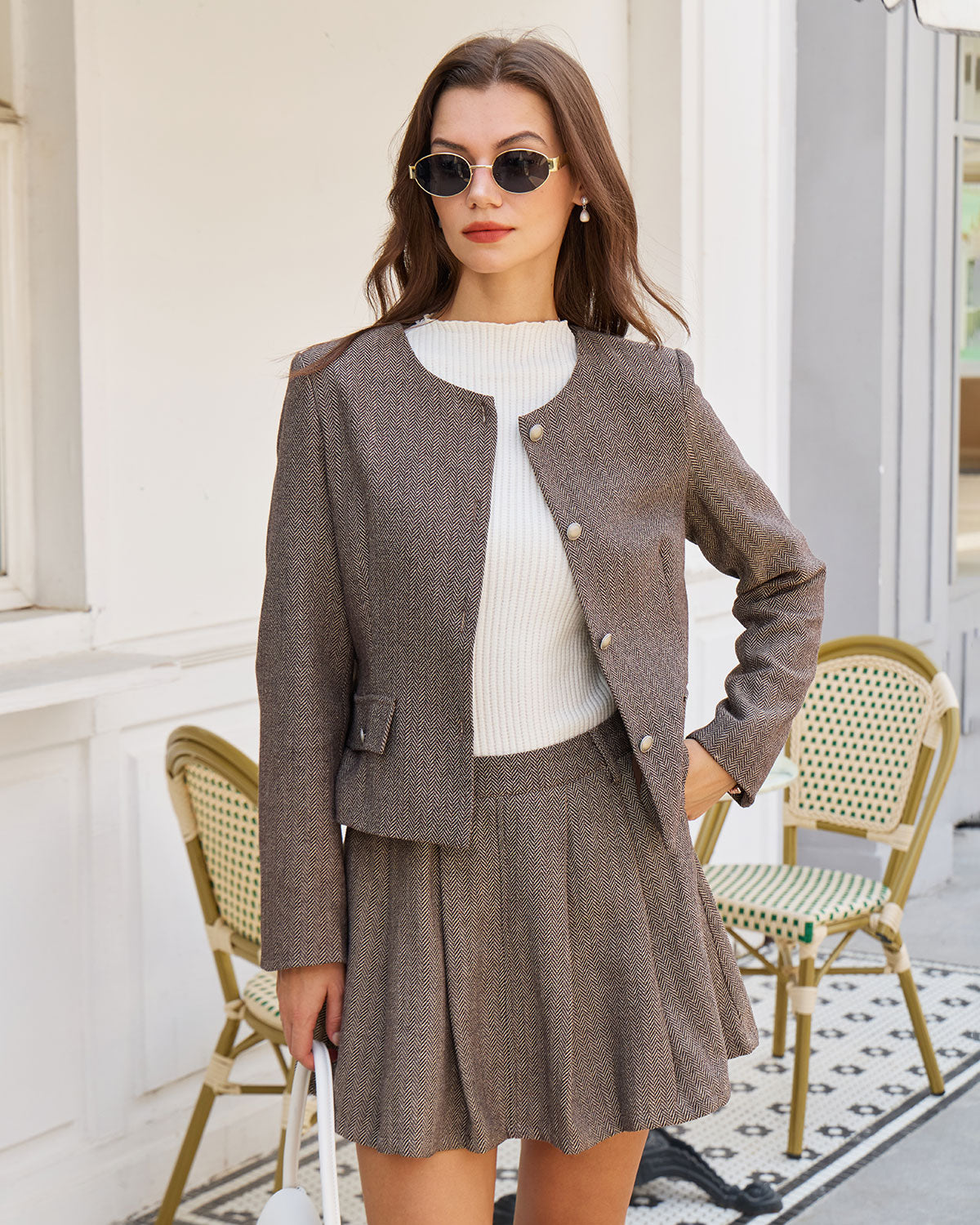 Brown Jacket with Buttoned Pockets