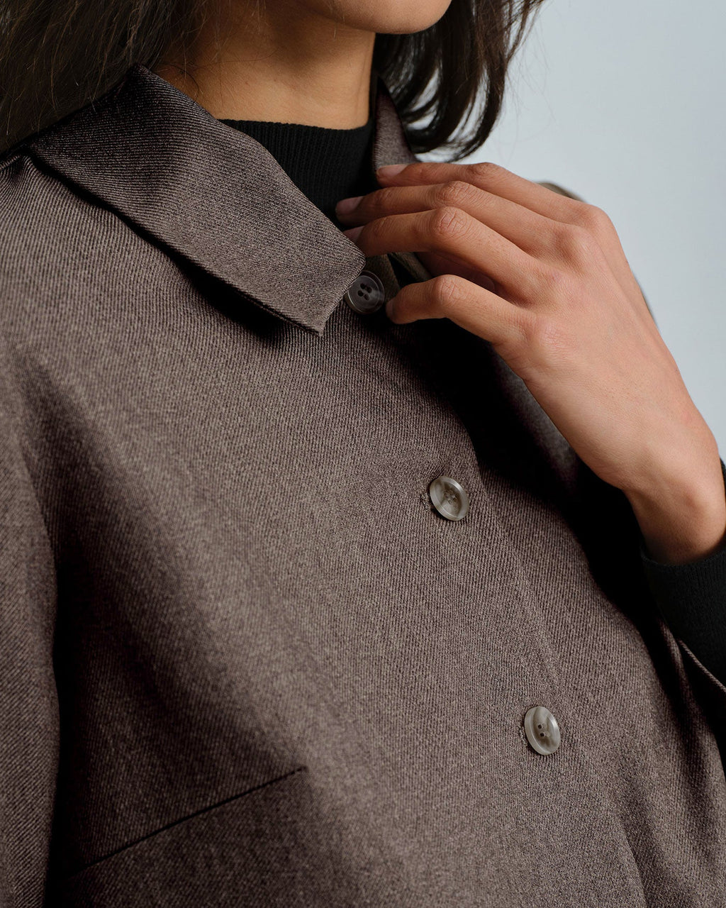 Solid Brown Single-Breasted Jacket
