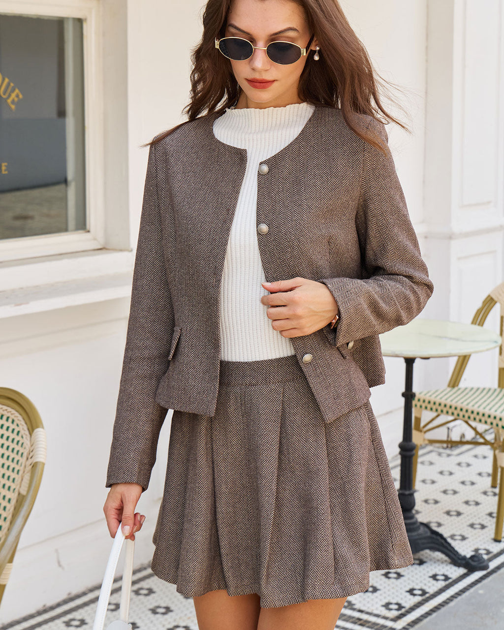 Brown Jacket with Buttoned Pockets