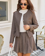 Brown Jacket with Buttoned Pockets