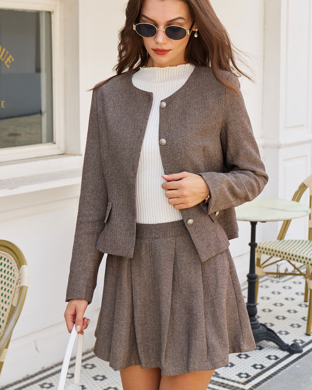 Brown Jacket with Buttoned Pockets