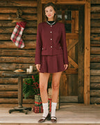 Single Breasted Jacket in Wine Red