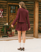 Single Breasted Jacket in Wine Red