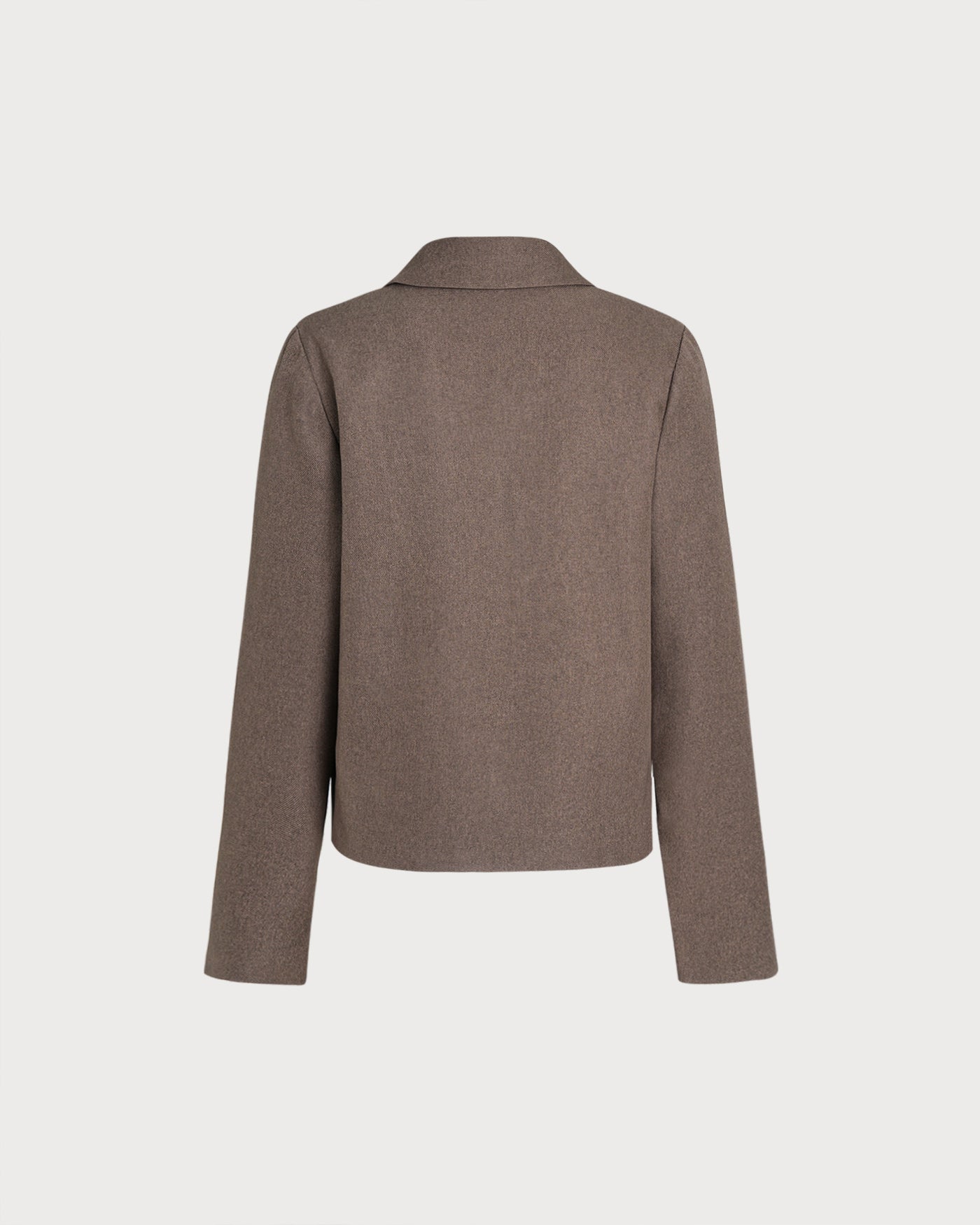 Solid Brown Single-Breasted Jacket