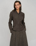 Solid Coffee Single-Breasted Jacket