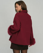 Wine Red Adjustable Drawstring Jacket