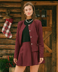 Single Breasted Jacket in Wine Red